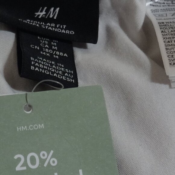 H&M women's white shorts M new with tags 100% cotton elastic & tie waist reg fit - Picture 12 of 12